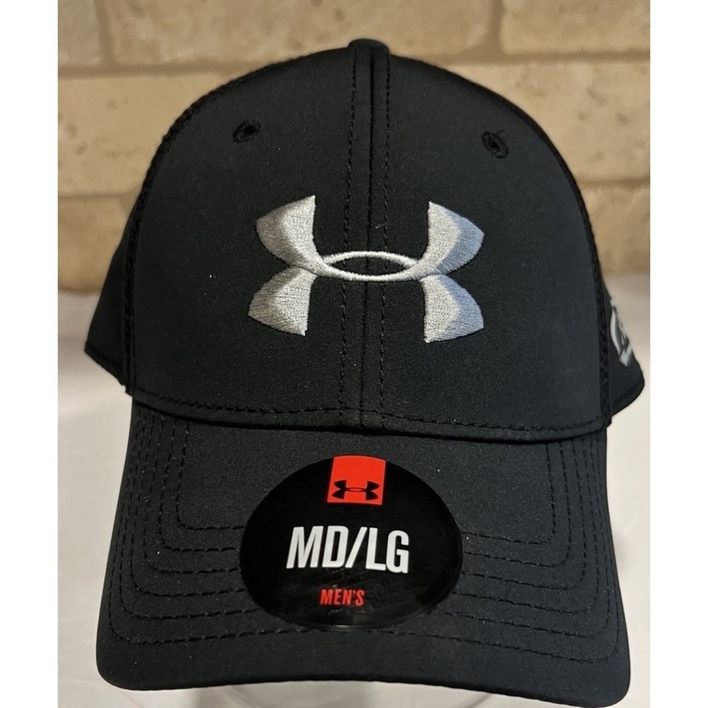 New $25 Under Armour Catalyst Golf Men's Fitted Stretch Hat Black 1221252 M/L